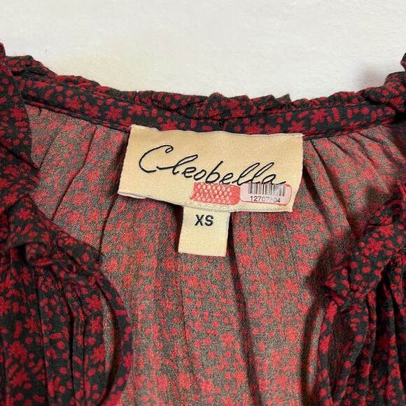 Cleobella Phoebe Ruffle Floral Top Size XS Flowy Boho Whisigoth Office Girly - Picture 7 of 11